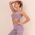 Premium Activewear Cut Out Back High Quality Yoga Set Cute Moisture Wicking Double Straps Ladies Sport Wear